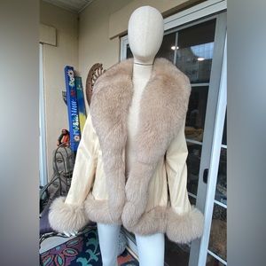 Genuine CHOSEN real fur and leather jacket. L